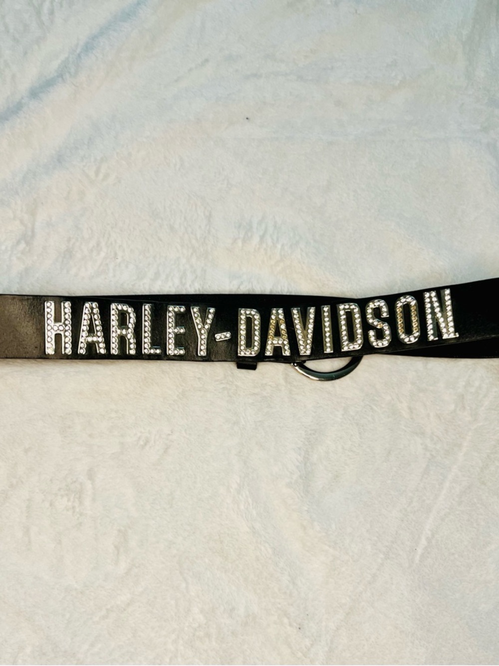 Harley-Davidson Black Belt with Crystal-Studded Logo
